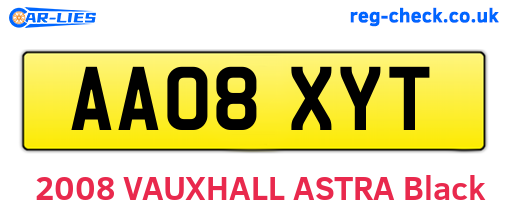 AA08XYT are the vehicle registration plates.