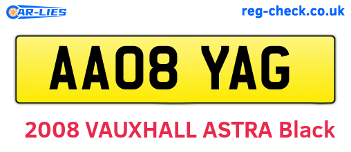 AA08YAG are the vehicle registration plates.