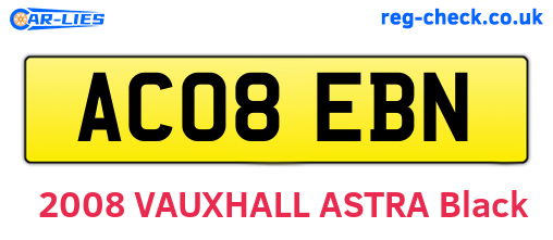 AC08EBN are the vehicle registration plates.