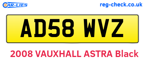 AD58WVZ are the vehicle registration plates.