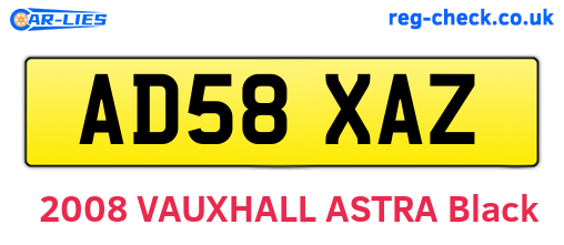 AD58XAZ are the vehicle registration plates.