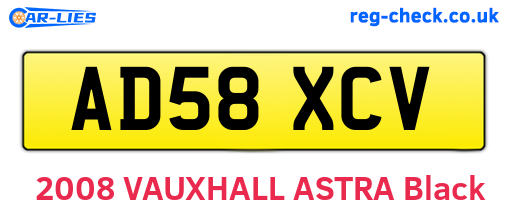 AD58XCV are the vehicle registration plates.