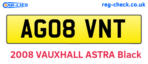 AG08VNT are the vehicle registration plates.