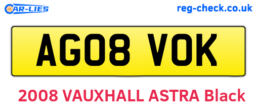 AG08VOK are the vehicle registration plates.