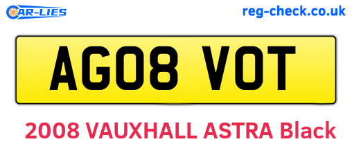 AG08VOT are the vehicle registration plates.