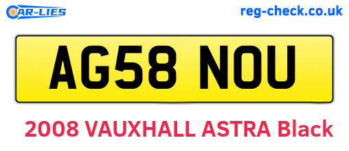 AG58NOU are the vehicle registration plates.