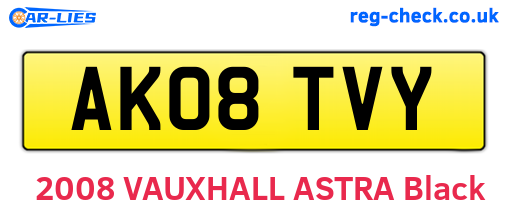 AK08TVY are the vehicle registration plates.