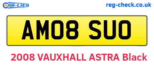 AM08SUO are the vehicle registration plates.