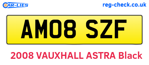 AM08SZF are the vehicle registration plates.