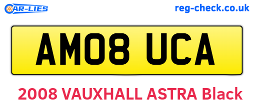 AM08UCA are the vehicle registration plates.