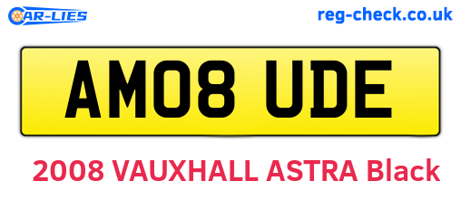 AM08UDE are the vehicle registration plates.