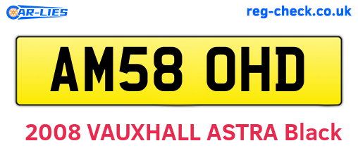 AM58OHD are the vehicle registration plates.