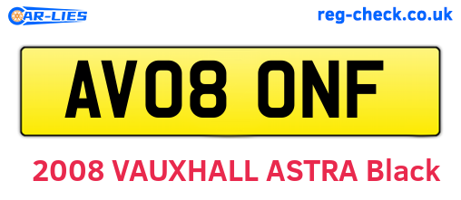 AV08ONF are the vehicle registration plates.