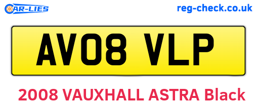 AV08VLP are the vehicle registration plates.