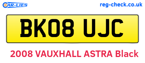 BK08UJC are the vehicle registration plates.