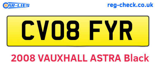 CV08FYR are the vehicle registration plates.