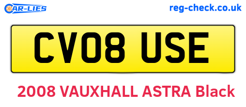 CV08USE are the vehicle registration plates.