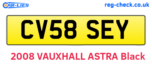 CV58SEY are the vehicle registration plates.