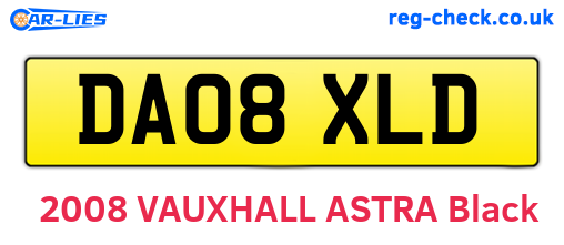 DA08XLD are the vehicle registration plates.