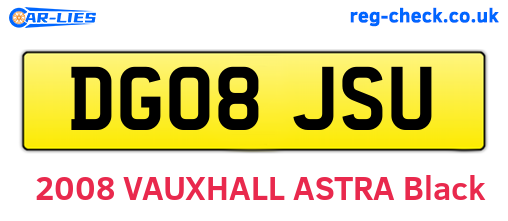 DG08JSU are the vehicle registration plates.