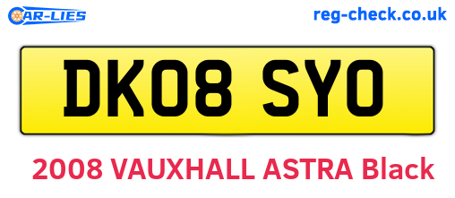 DK08SYO are the vehicle registration plates.