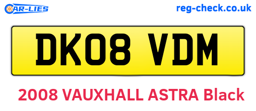 DK08VDM are the vehicle registration plates.