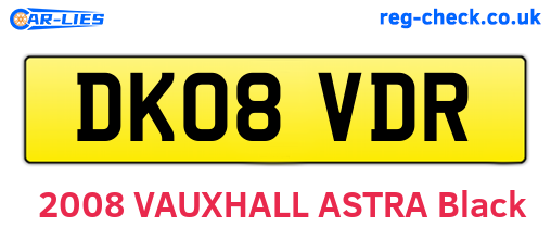 DK08VDR are the vehicle registration plates.