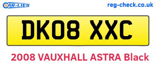 DK08XXC are the vehicle registration plates.