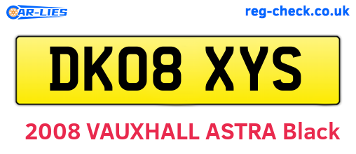 DK08XYS are the vehicle registration plates.
