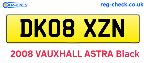 DK08XZN are the vehicle registration plates.
