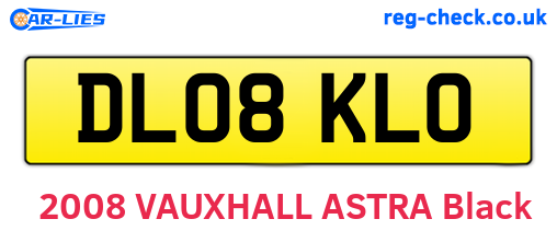 DL08KLO are the vehicle registration plates.