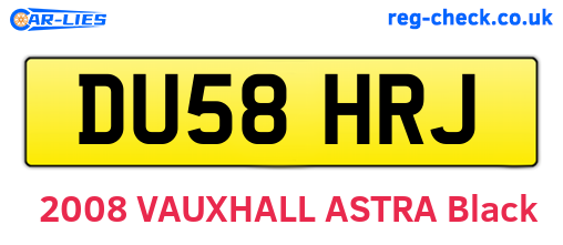 DU58HRJ are the vehicle registration plates.
