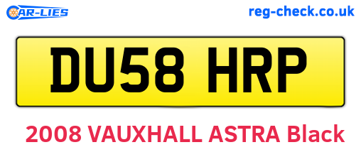 DU58HRP are the vehicle registration plates.