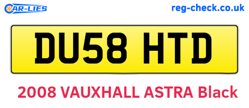 DU58HTD are the vehicle registration plates.