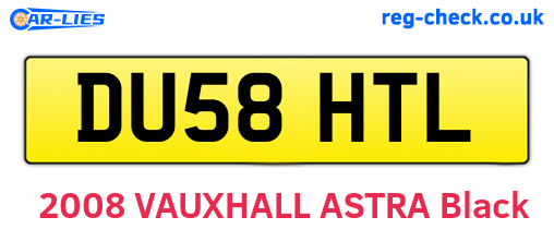 DU58HTL are the vehicle registration plates.