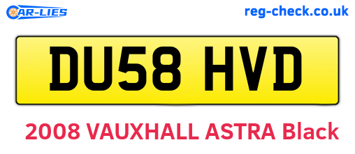 DU58HVD are the vehicle registration plates.