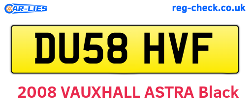 DU58HVF are the vehicle registration plates.