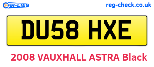 DU58HXE are the vehicle registration plates.
