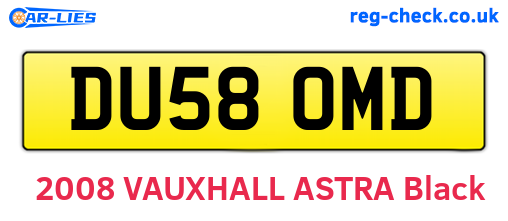 DU58OMD are the vehicle registration plates.