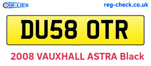 DU58OTR are the vehicle registration plates.