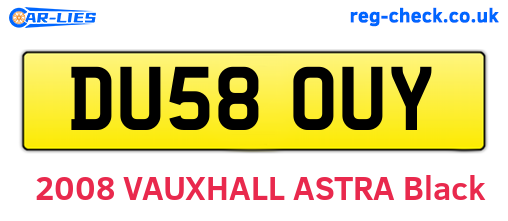 DU58OUY are the vehicle registration plates.