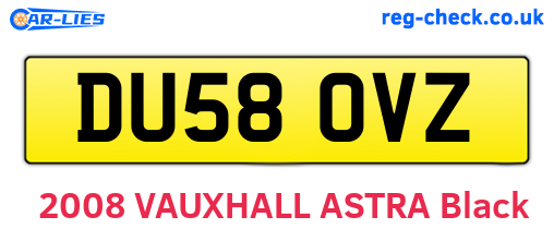 DU58OVZ are the vehicle registration plates.