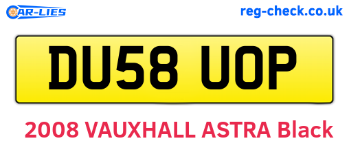 DU58UOP are the vehicle registration plates.