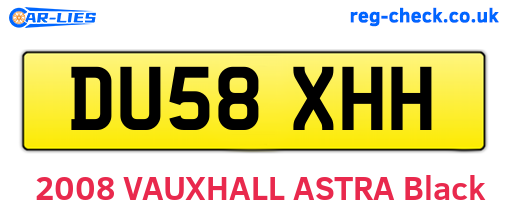 DU58XHH are the vehicle registration plates.