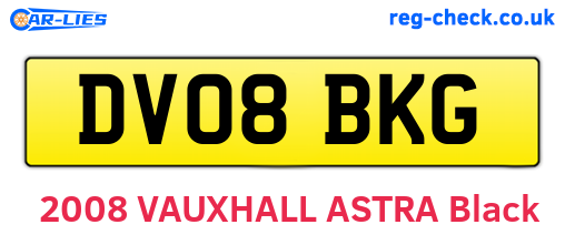 DV08BKG are the vehicle registration plates.