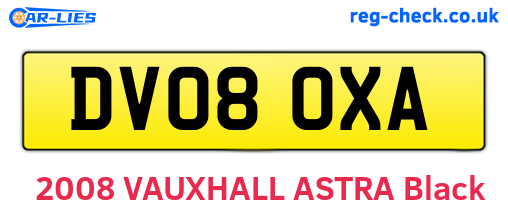 DV08OXA are the vehicle registration plates.