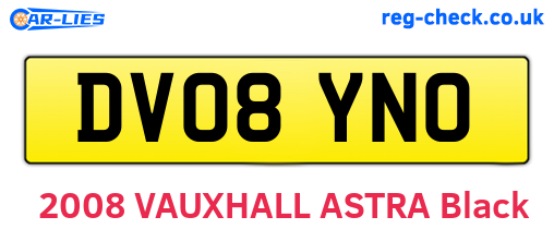 DV08YNO are the vehicle registration plates.