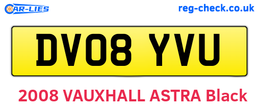 DV08YVU are the vehicle registration plates.