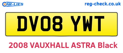 DV08YWT are the vehicle registration plates.