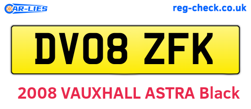 DV08ZFK are the vehicle registration plates.